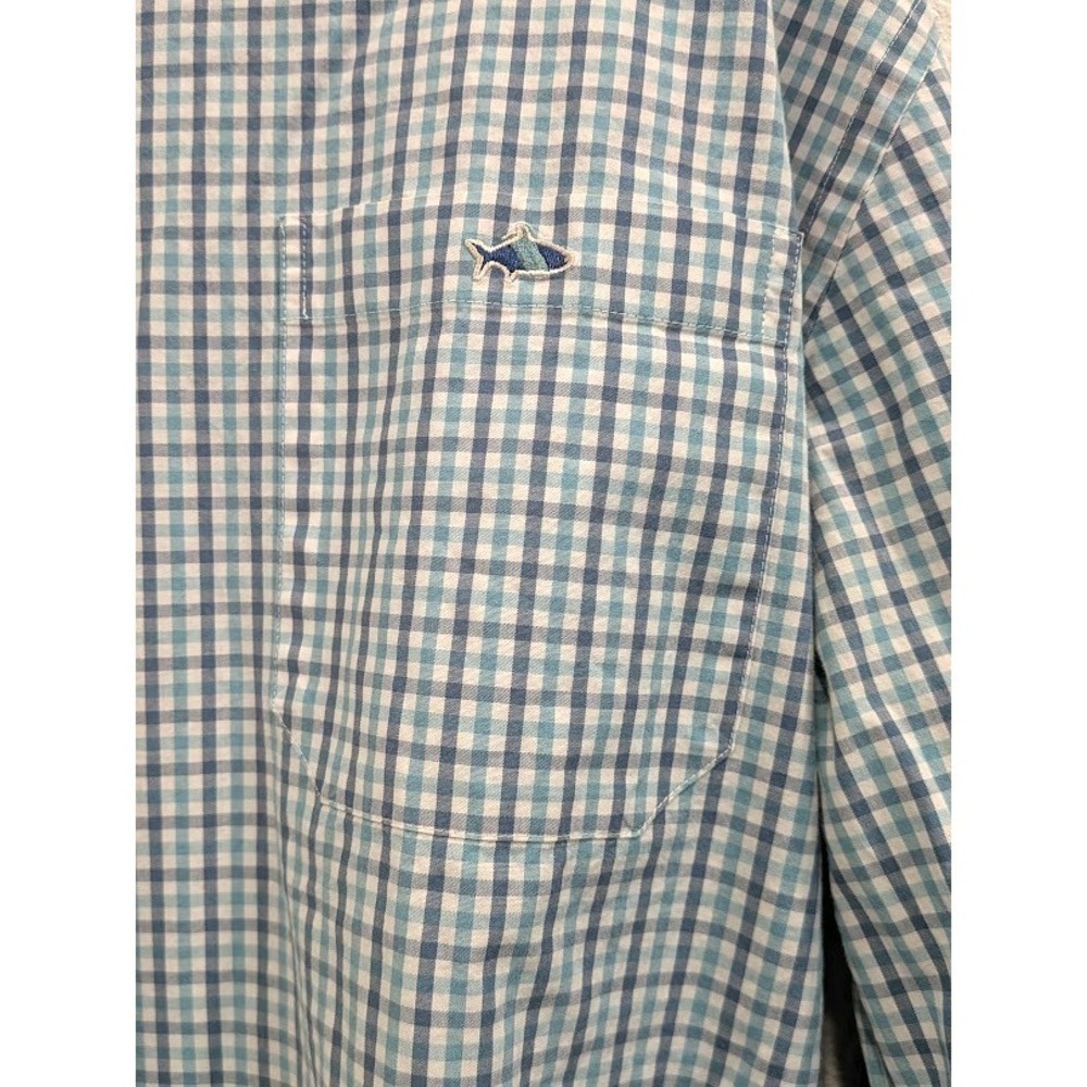 Fish Hippie Mens XL Long Sleeve Button Down Shirt Solace Collection Blue Plaid